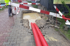 2019.04-05; Warszawa - ulice: Przy Agorze/Wrzeciono/Radzymińska/Kondratowicza/Nocznickiego/ Balcerzaka/Patriotów/Konstruktorska-PKP/Kasprowicza - rury osłonowe energetyki dla INNOGY STOEN - 110mm / 160mm x 1 i x 2/ 225mm - 3000m