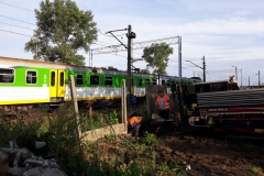 2019.08; CHYNÓW woj.mazowieckie - przewierty pod linią kolejową Warszawa-Radom - wielootworowe 2/3/4/5 x FI110mm osłonowe energetyki dla BUDIMEX