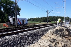 2019.08; CHYNÓW woj.mazowieckie - przewierty pod linią kolejową Warszawa-Radom - wielootworowe 2/3/4/5 x FI110mm osłonowe energetyki dla BUDIMEX