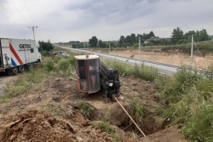 2020.07 - TRASA KOLEJOWA WARKA-CHYNÓW rury osłonowe teletechniki dla BUDIMEX